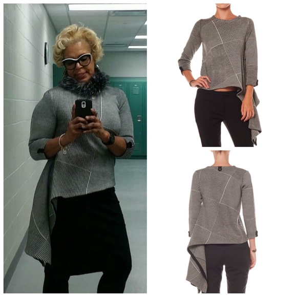 Unbalanced Length Long-Sleeve Knit Top - Picture 4 of 6